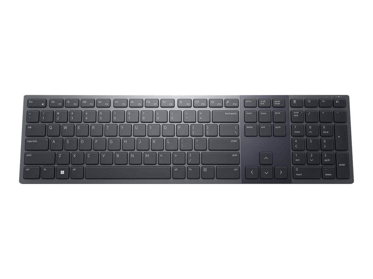 Schwarze Computer-Volltastatur mit Ziffernblock und Pfeiltasten auf schlicht weißem Hintergrund dargestellt.