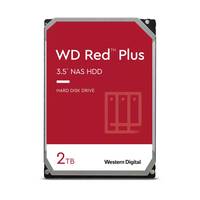 Western Digital WD Red Plus 2TB 3,5-Zoll-Festplatte für NAS-Systeme, von vorne gezeigt.