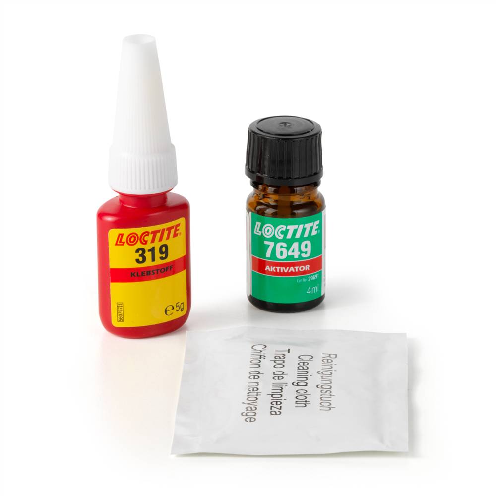 Zwei Loctite-Flaschen, Klebstoff „319
