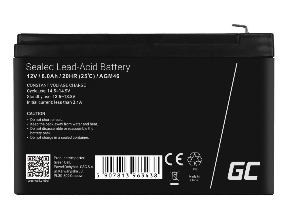 Green Cell USV-Akku - 1 x Batterie - Bleisäure - 8 Ah - Schwarz