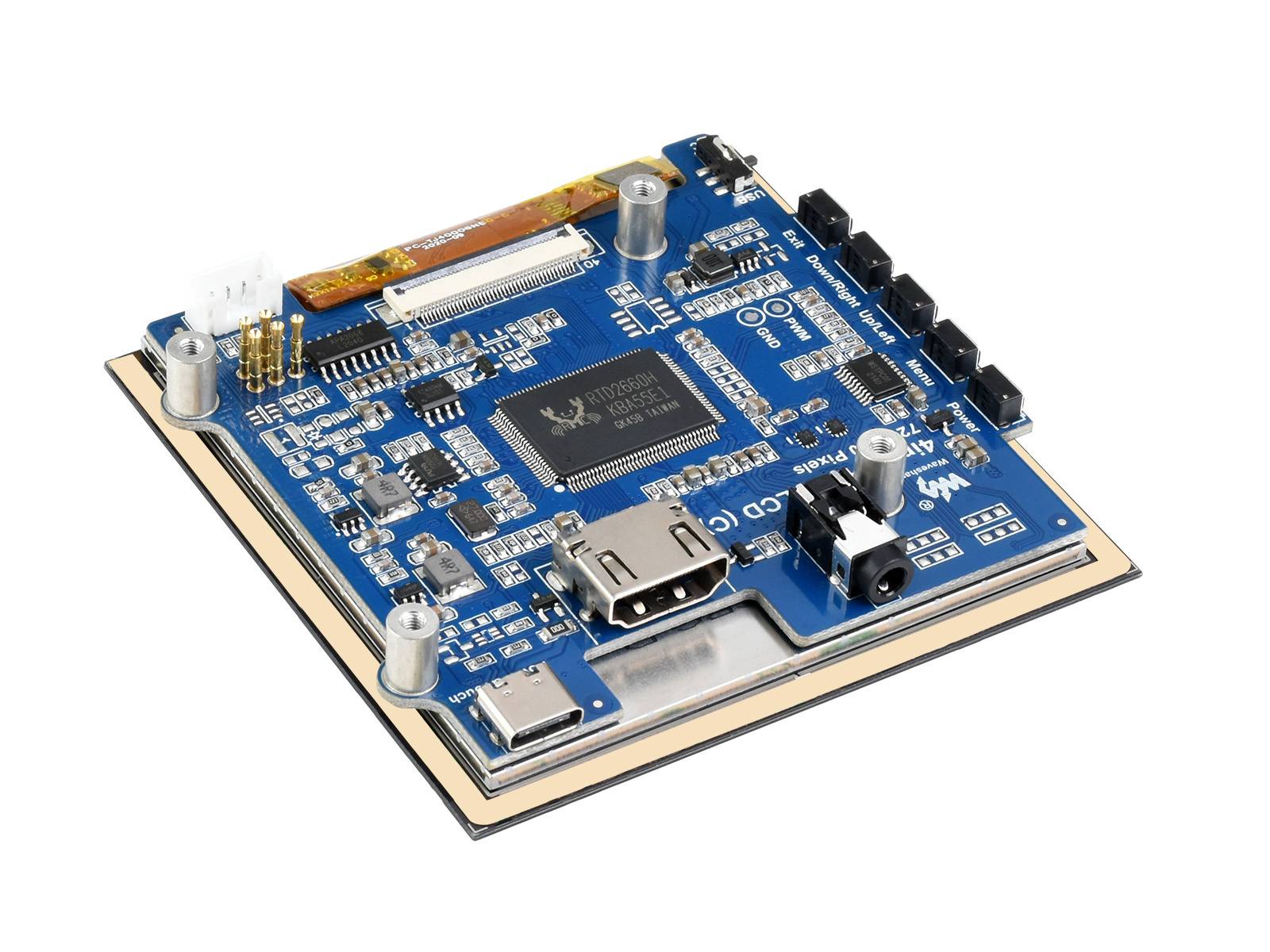 WaveShare 4inch HDMI Capacitive Touch IPS LCD Display (C) 720×720 Fully Laminated Screen