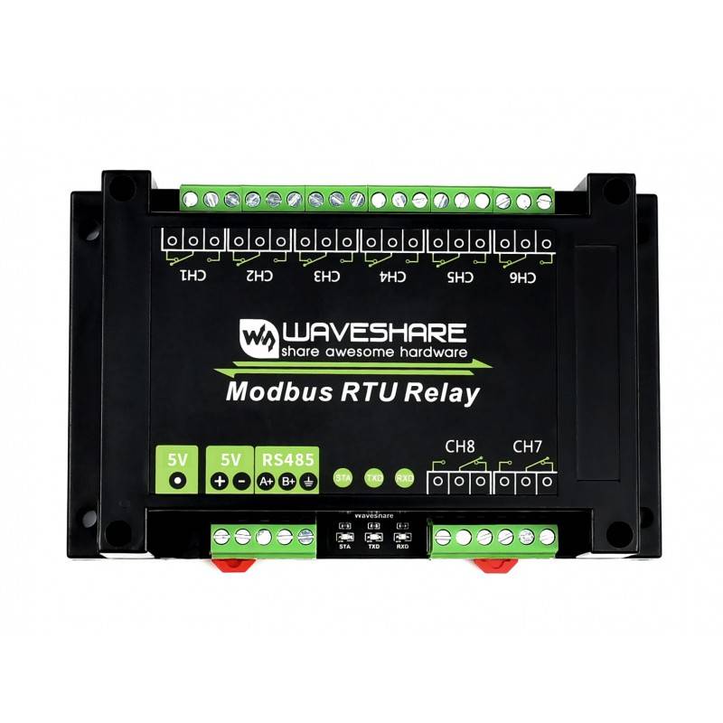 WaveShare Industrial Modbus RTU 8Ch Relay Module RS485 Bus 17658
