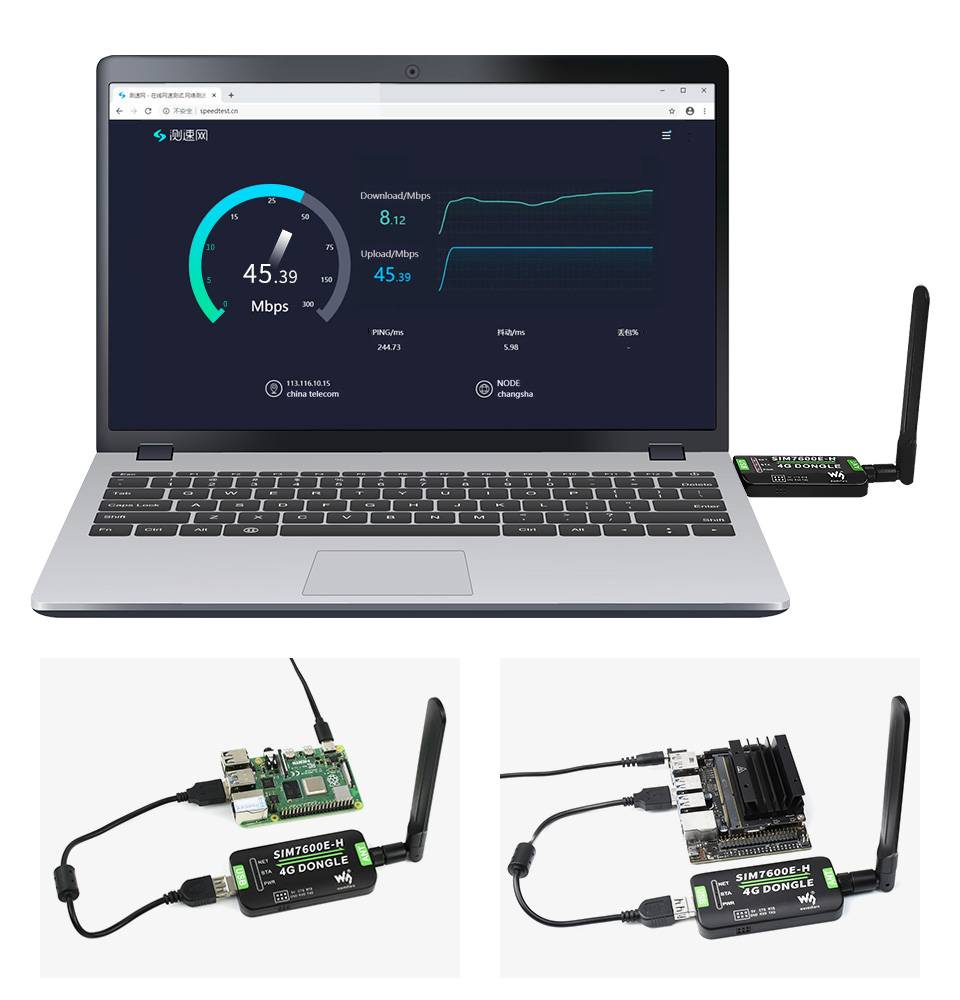 WaveShare SIM7600E-H 4G DONGLE GNSS Positioning for Raspberry Pi Laptop EU