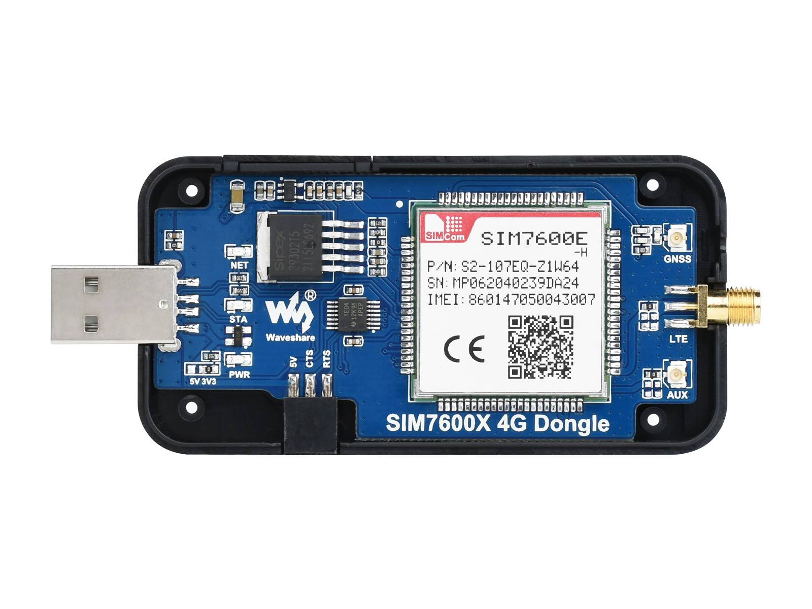 WaveShare SIM7600E-H 4G DONGLE GNSS Positioning for Raspberry Pi Laptop EU