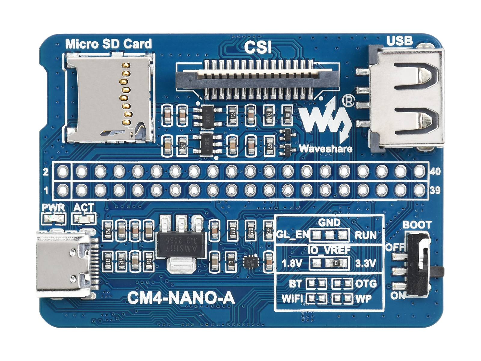 WaveShare Nano Base Board (A) for Raspberry Pi Compute Module 4 21634