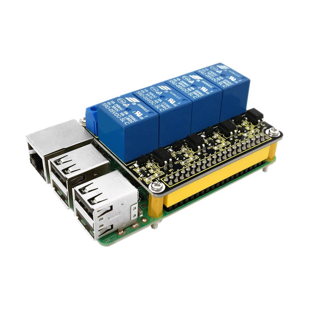 Keyestudio 4CH Relay Shield Compatible with Raspberry Pi 5V Input TTL