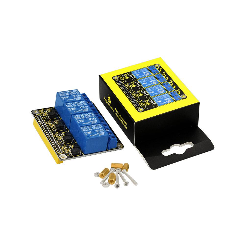 Keyestudio 4CH Relay Shield Compatible with Raspberry Pi 5V Input TTL
