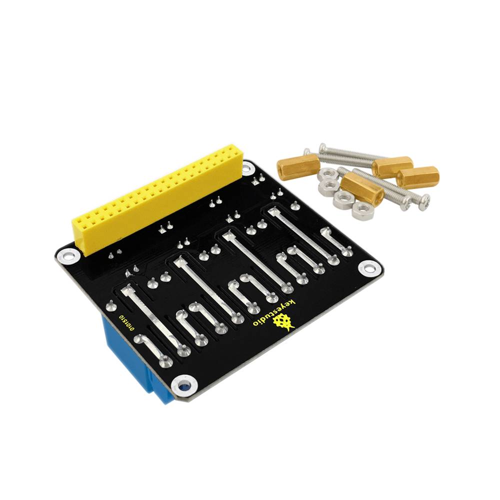 Keyestudio 4CH Relay Shield Compatible with Raspberry Pi 5V Input TTL