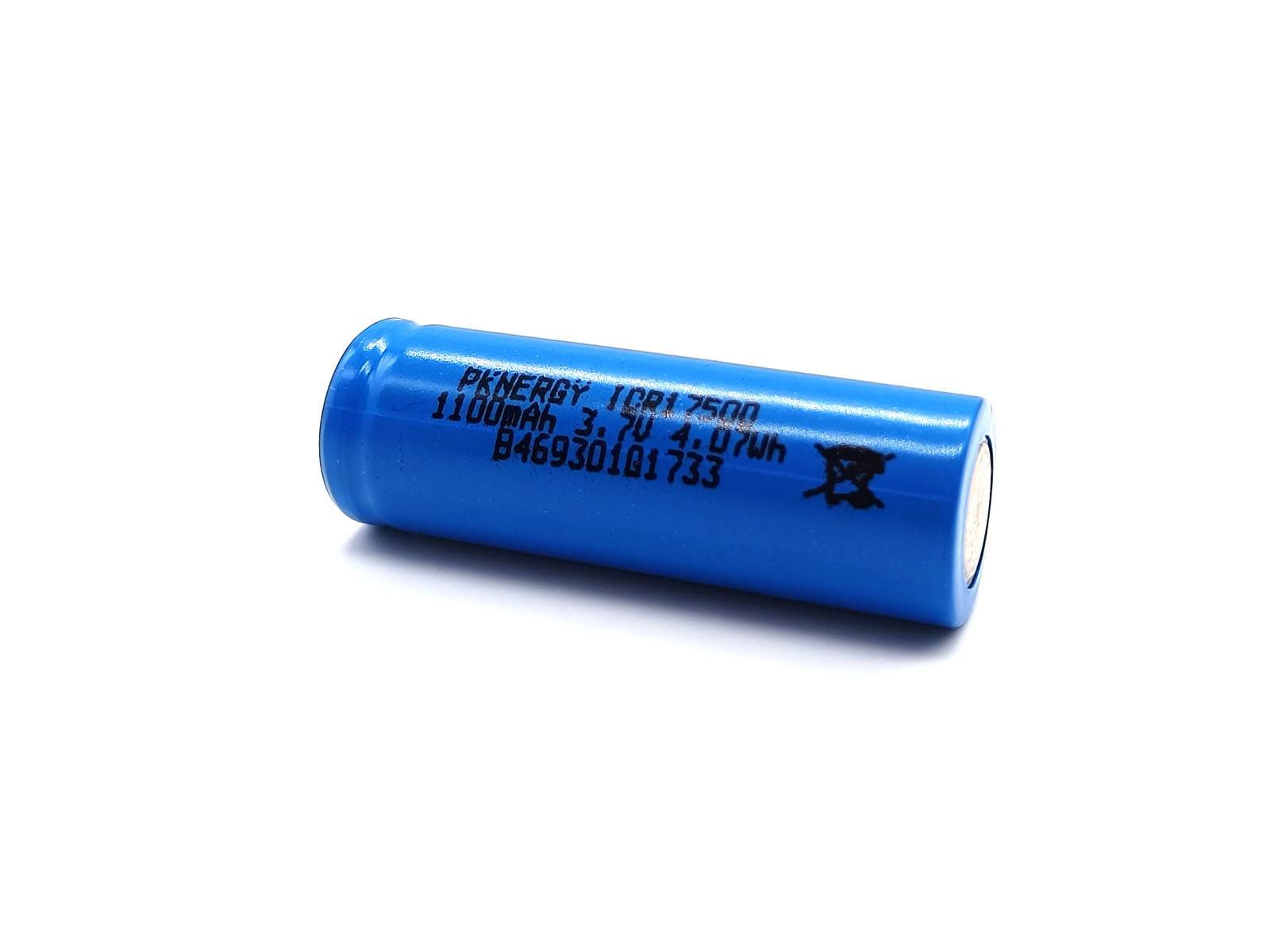 Li-Ion Akku Lithium Ionen Batterie ICR17500 3.7V 1100mAh ohne Schutzschaltung