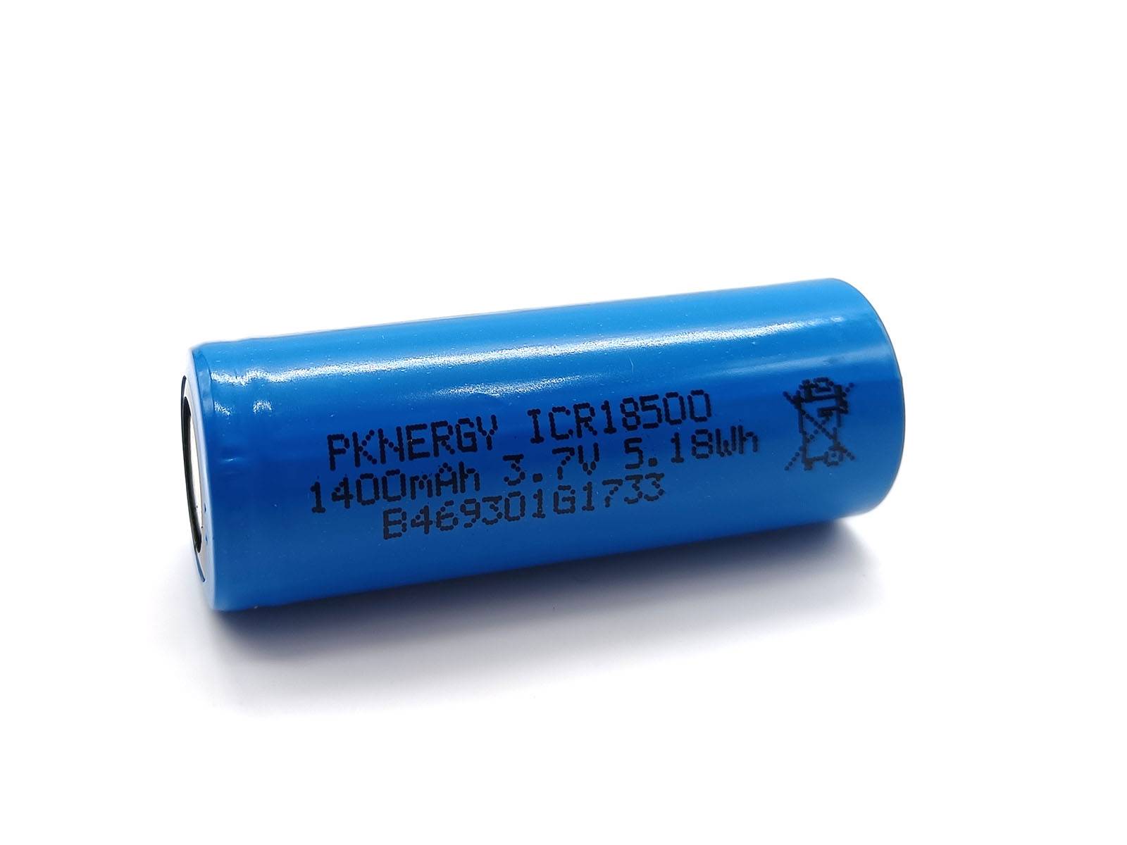 Li-Ion Akku Lithium Ionen Batterie ICR18500 3.7V 1400mAh ohne Schutzschaltung
