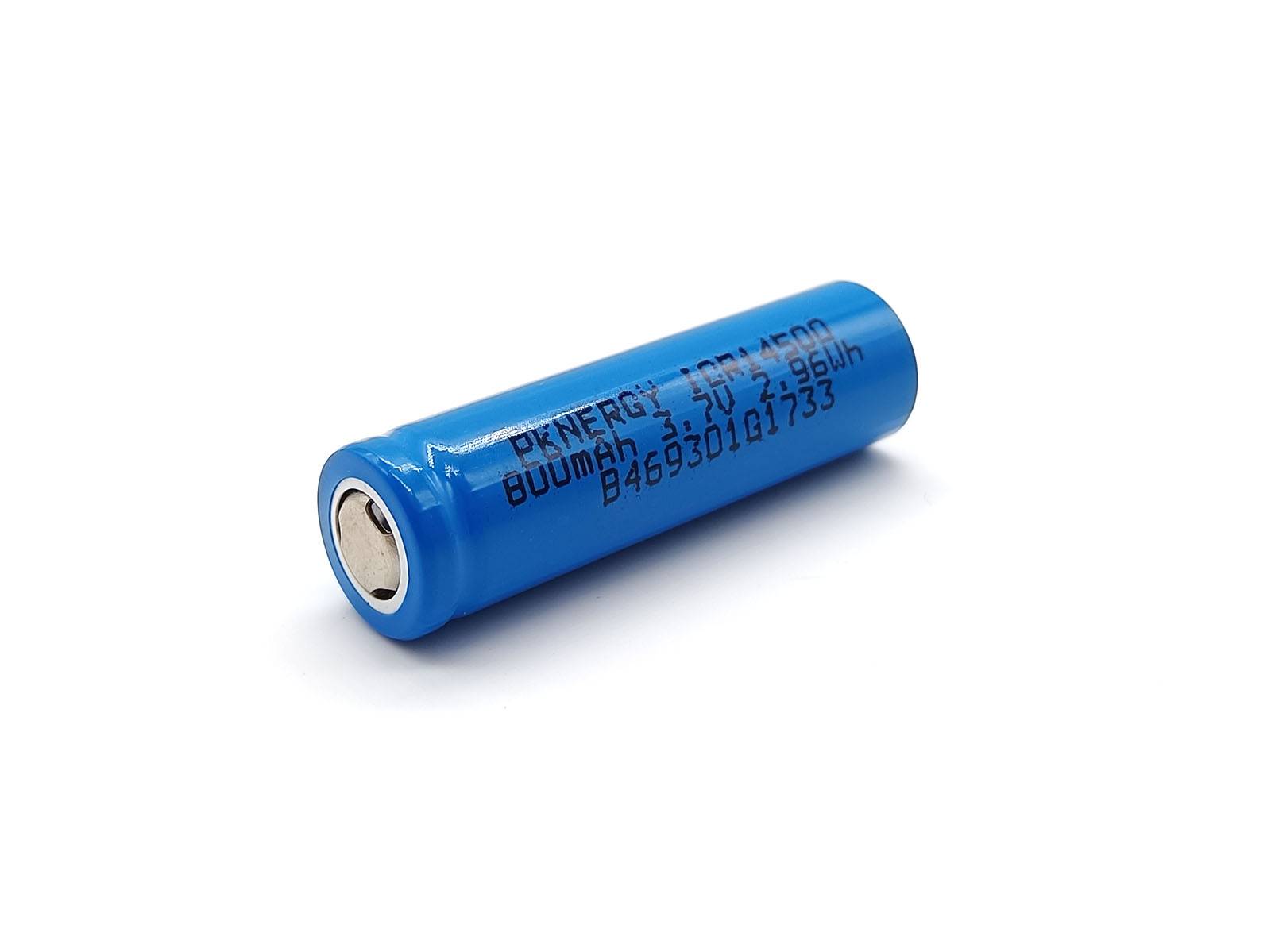 Li-Ion Akku Lithium Ionen Batterie ICR14500 3.7V 800mAh ohne Schutzschaltung