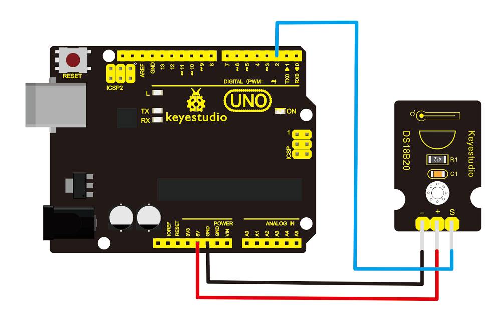 Keyestudio DS18B20 Temperature Sensor Module for Arduino