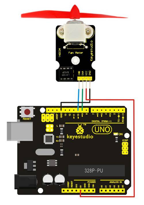 Keyestudio L9110 Fan Module with Motor Control Chip Compatible with Arduino