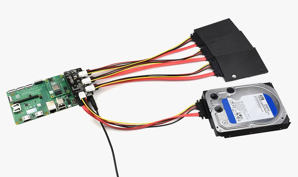 WaveShare PCIe to 4CH SATA 3.0 Expander Supports Raspberry Pi CM4