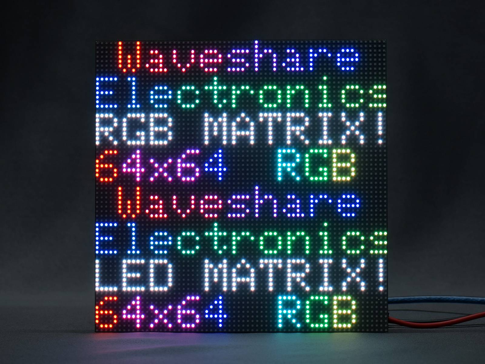 WaveShare RGB Full-Color LED Matrix Panel 64x64 Pixels 3mm Pitch Adjustable Brightness