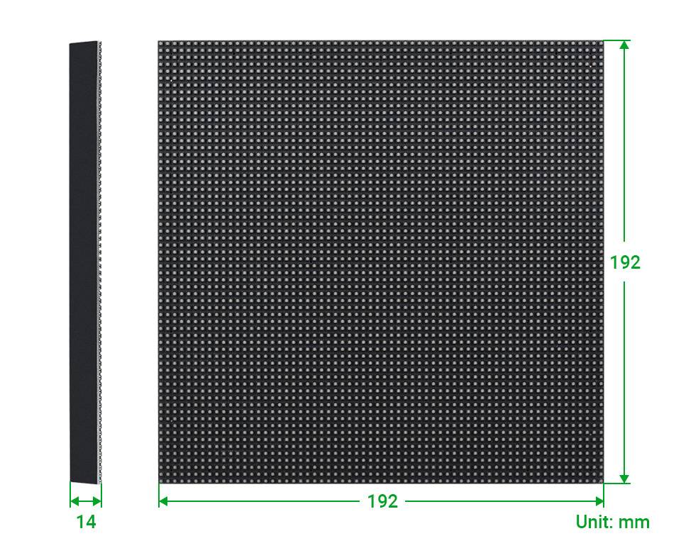 WaveShare RGB Full-Color LED Matrix Panel 64x64 Pixels 3mm Pitch Adjustable Brightness
