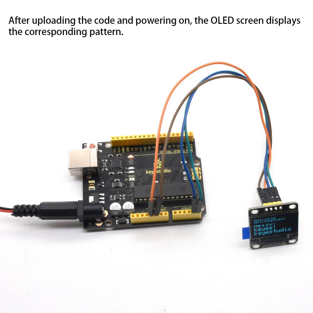 Keyestudio 0.96inch OLED Display Module 128x64 Blue I2C for Arduino