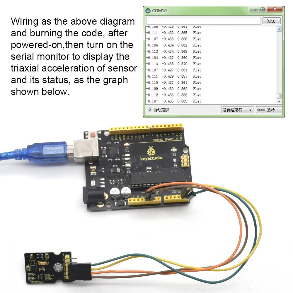 Keyestudio MMA8452Q Module Triaxial Digital Acceleration Tilt Sensor for Arduino