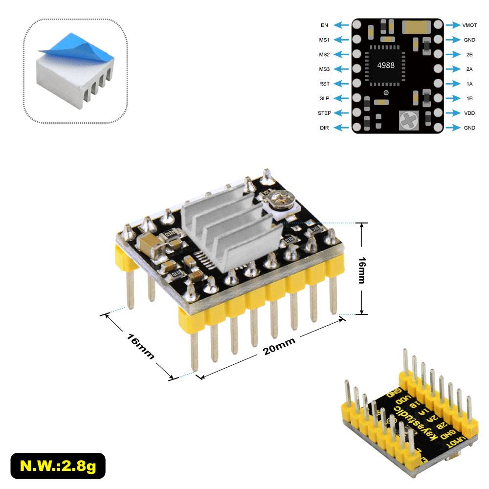 Keyestudio A4988 Reprap Stepper Motor Driver for Arduino 3D Printer RAMPS1.4