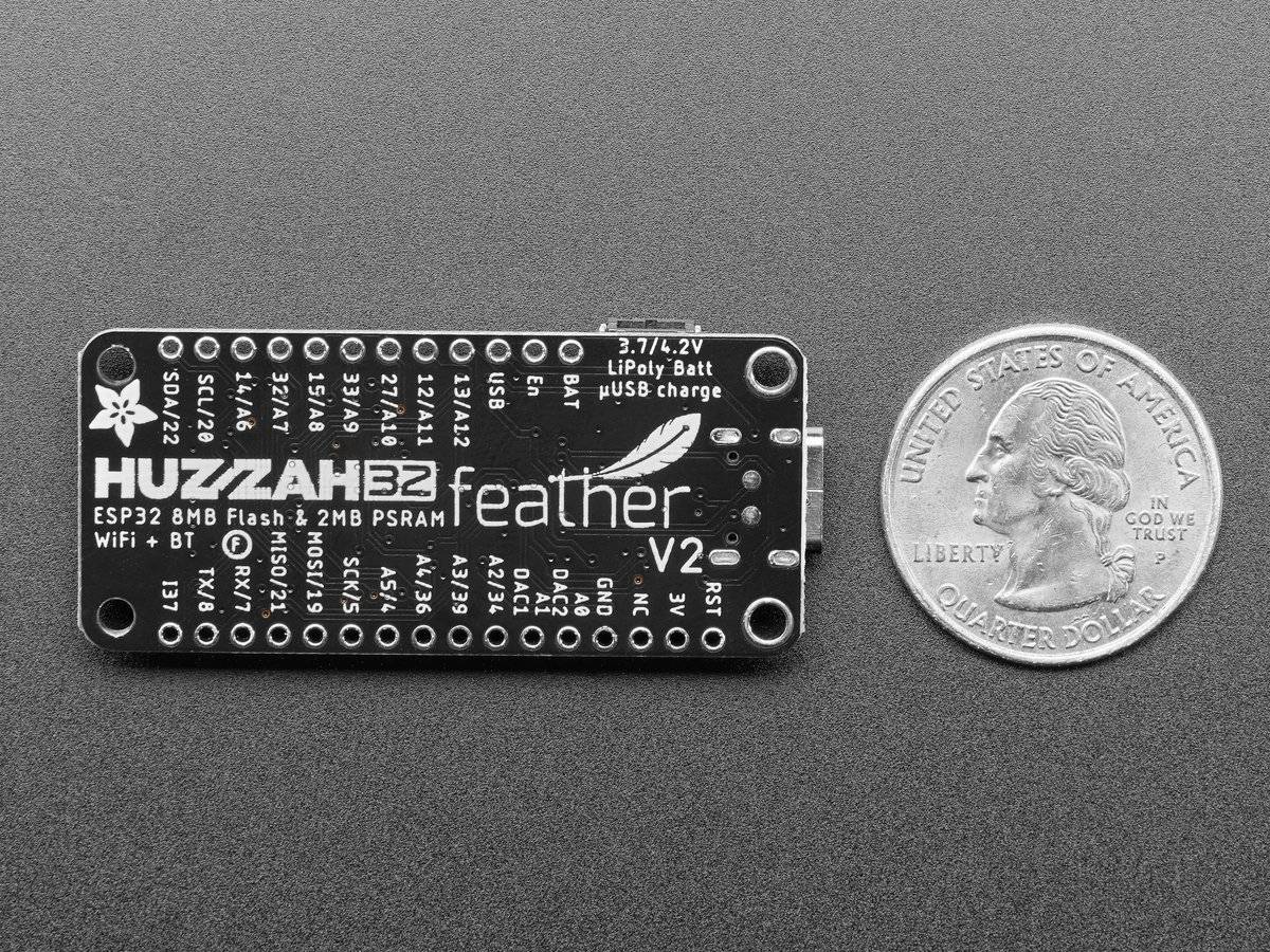 Adafruit ESP32 Feather V2 with 8MB Flash 2MB PSRAM USB Type C QT I2C 5400