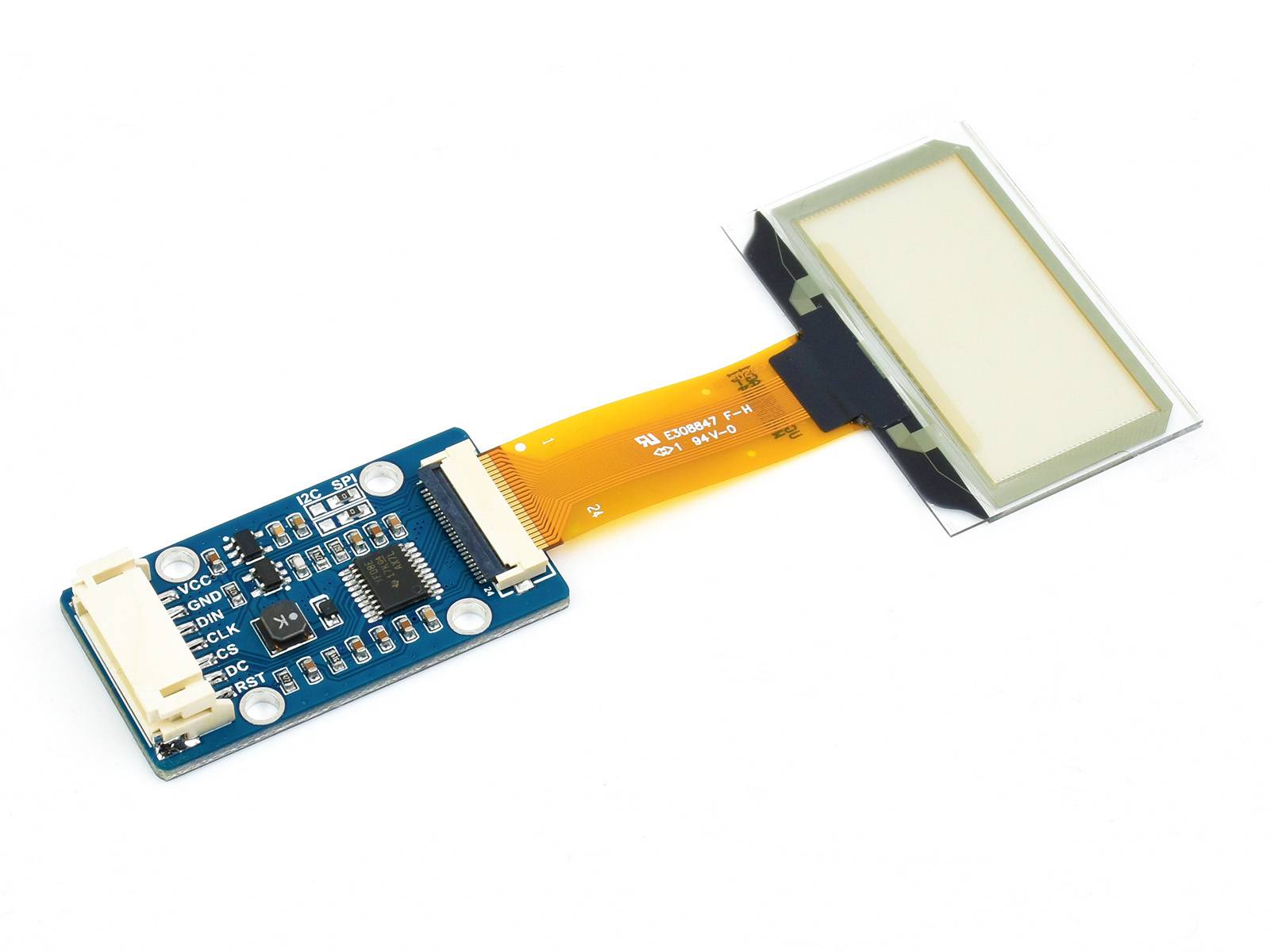 WaveShare 1.51inch Transparent OLED Display 128x64 SPI/I2C Interface Light Blue