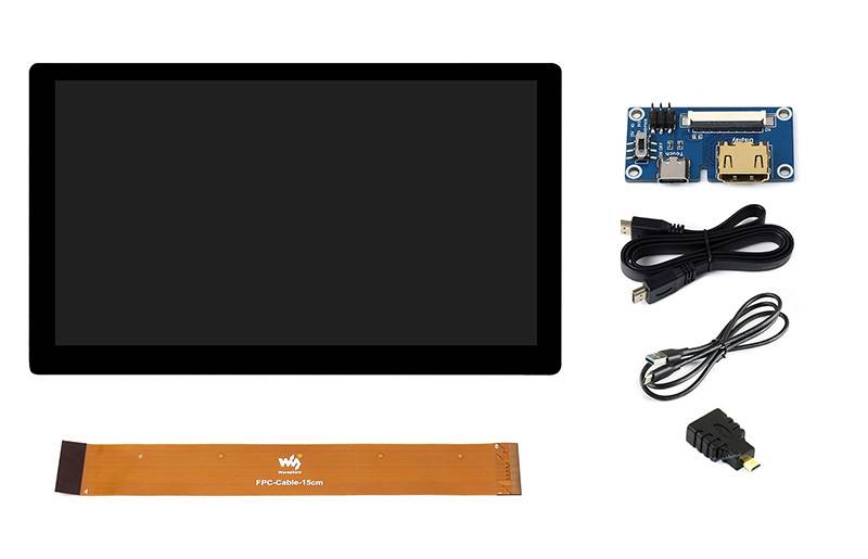 WaveShare 7inch QLED Touch Display 1024x600 with Accessories for Raspberry Pi