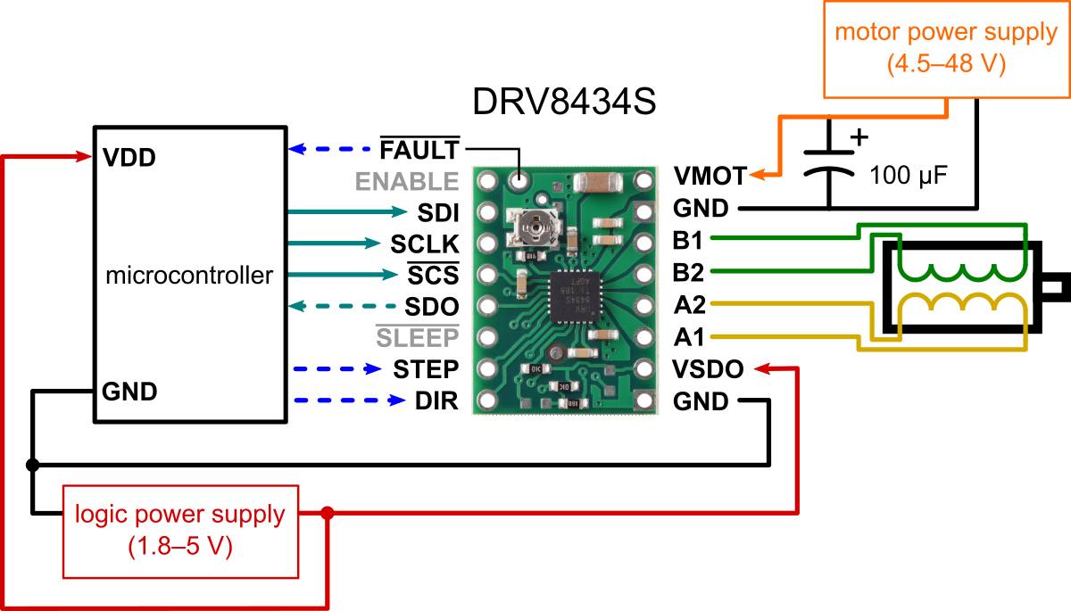 Pololu DRV8434S SPI Stepper Motor Driver Carrier 2A Max. Pre-Soldered 3769