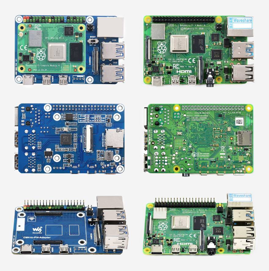 WaveShare CM4 to Pi 4B Adapter Alternative Solution for Raspberry Pi 4B 23508