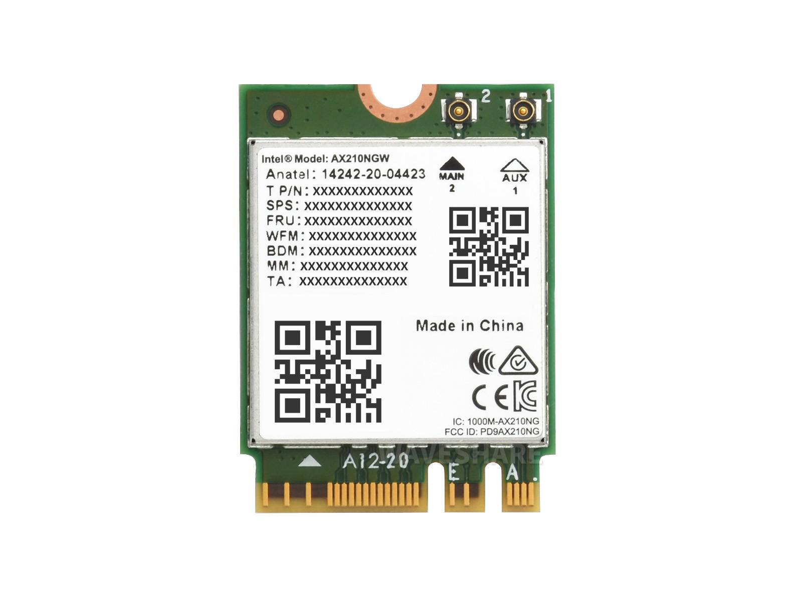 WaveShare Wireless AX210 NIC Gigabit Tri-Band Wi-Fi 6E 802.11AX Bluetooth 5.2