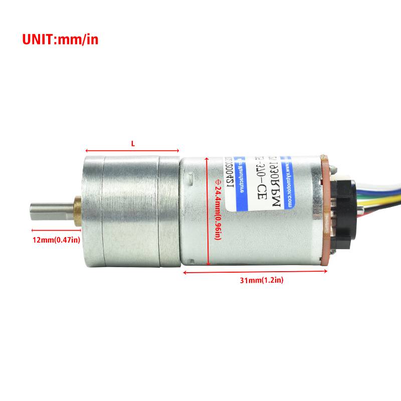 XYT 6V Mini DC Motor DC Gear Motor JGA25-370 Spur Gear Motor 170rpm with Encoder