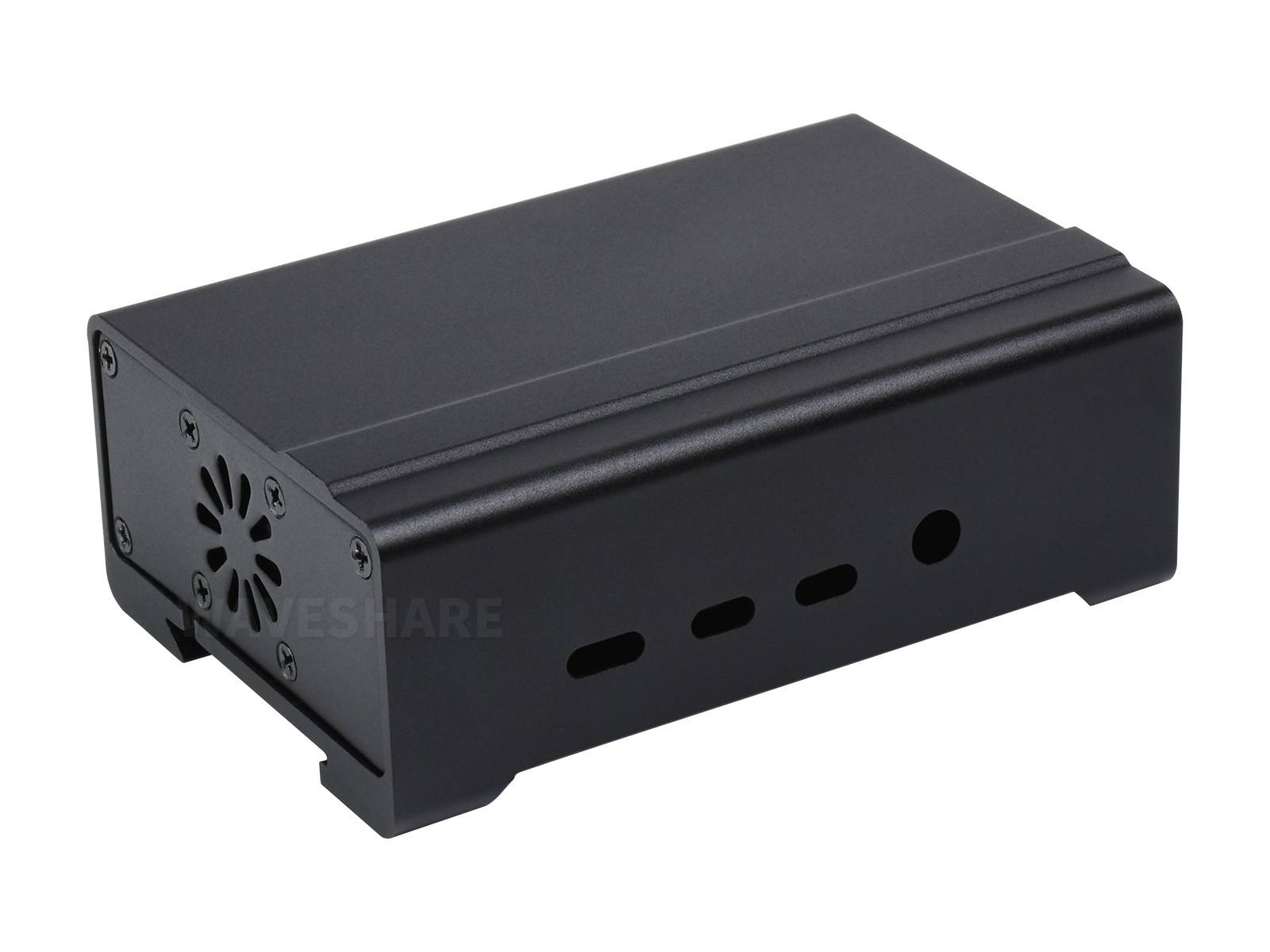 WaveShare DIN Rail Aluminum Case for Raspberry Pi 4 with Cooling Fan Heatsinks