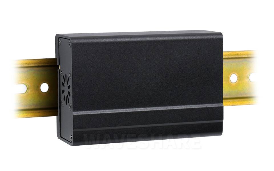 WaveShare DIN Rail Aluminum Case for Raspberry Pi 4 with Cooling Fan Heatsinks
