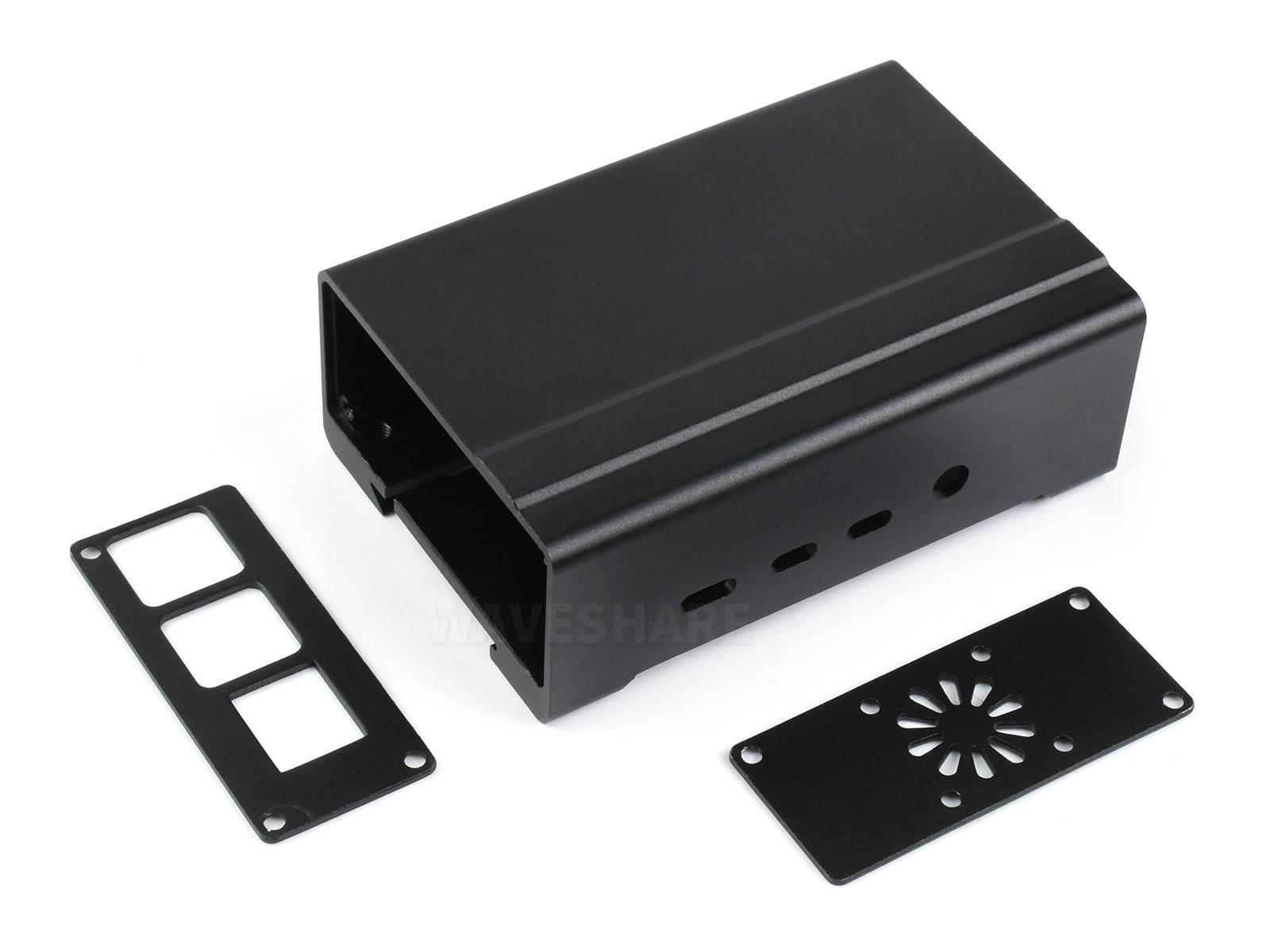 WaveShare DIN Rail Aluminum Case for Raspberry Pi 4 with Cooling Fan Heatsinks
