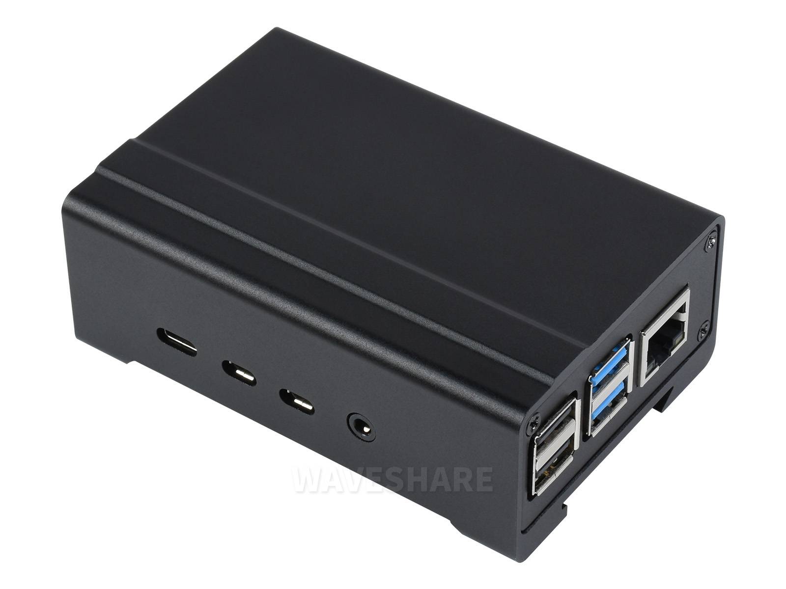 WaveShare DIN Rail Aluminum Case for Raspberry Pi 4 with Cooling Fan Heatsinks