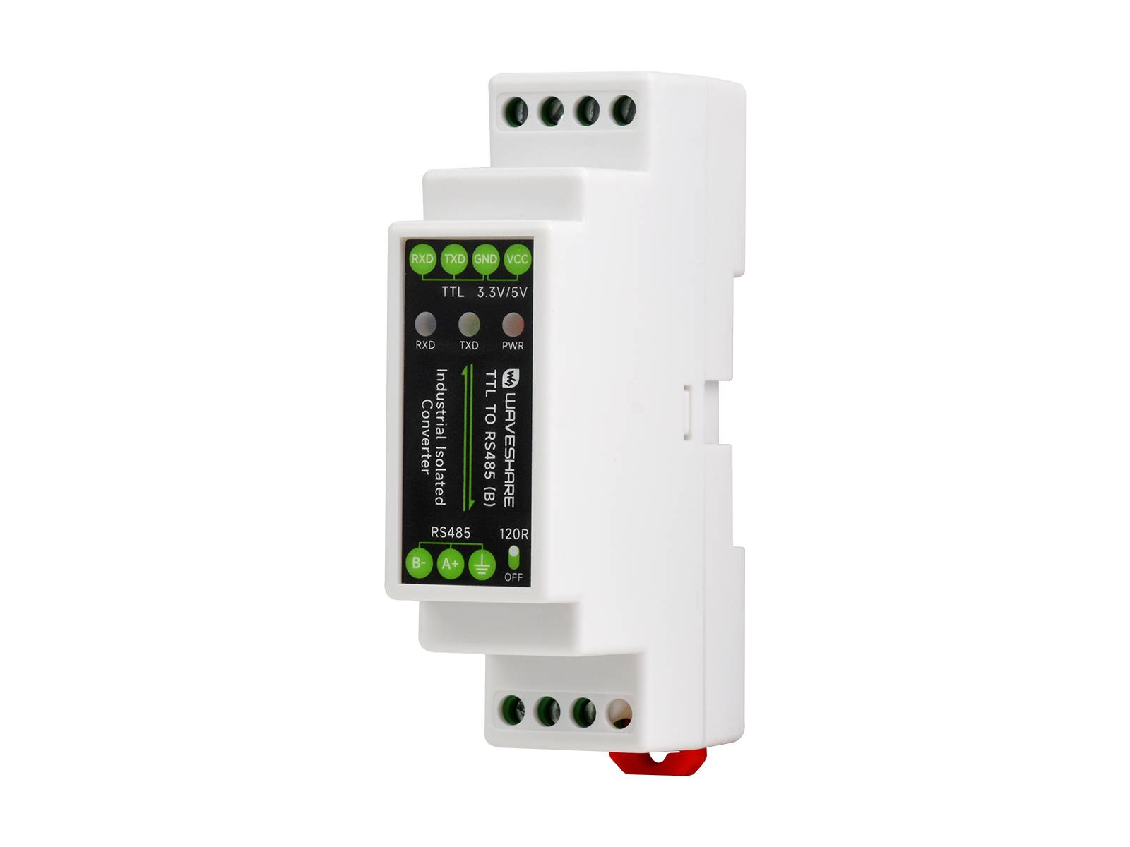 WaveShare Rail-mount TTL RS485 Galvanic Isolated Converter 600W Lightningproof