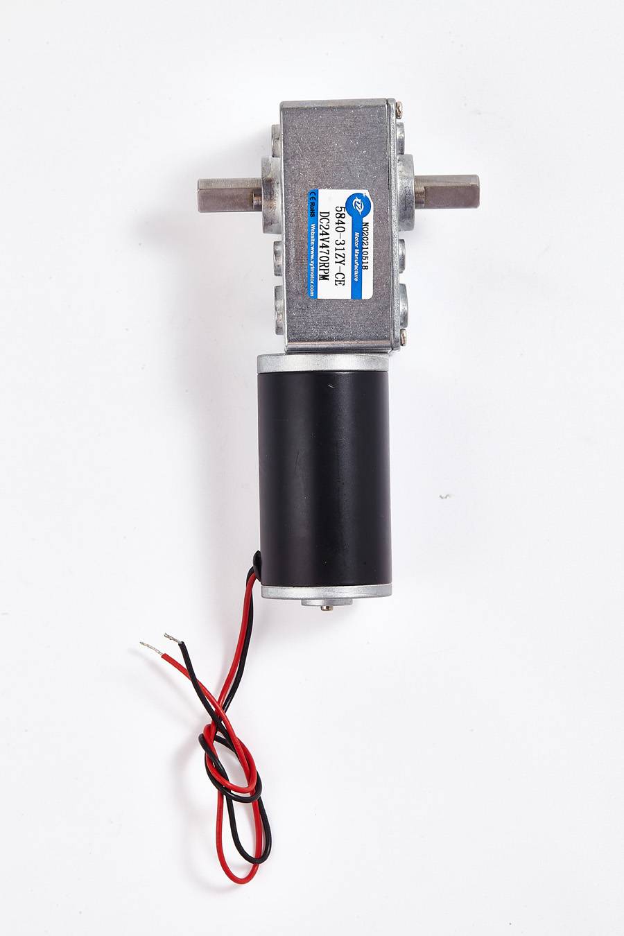 XYT 24V DC Motor DC Gear Motor 5840-31ZY Worm Gear Motor 160rpm with Double Output Shaft