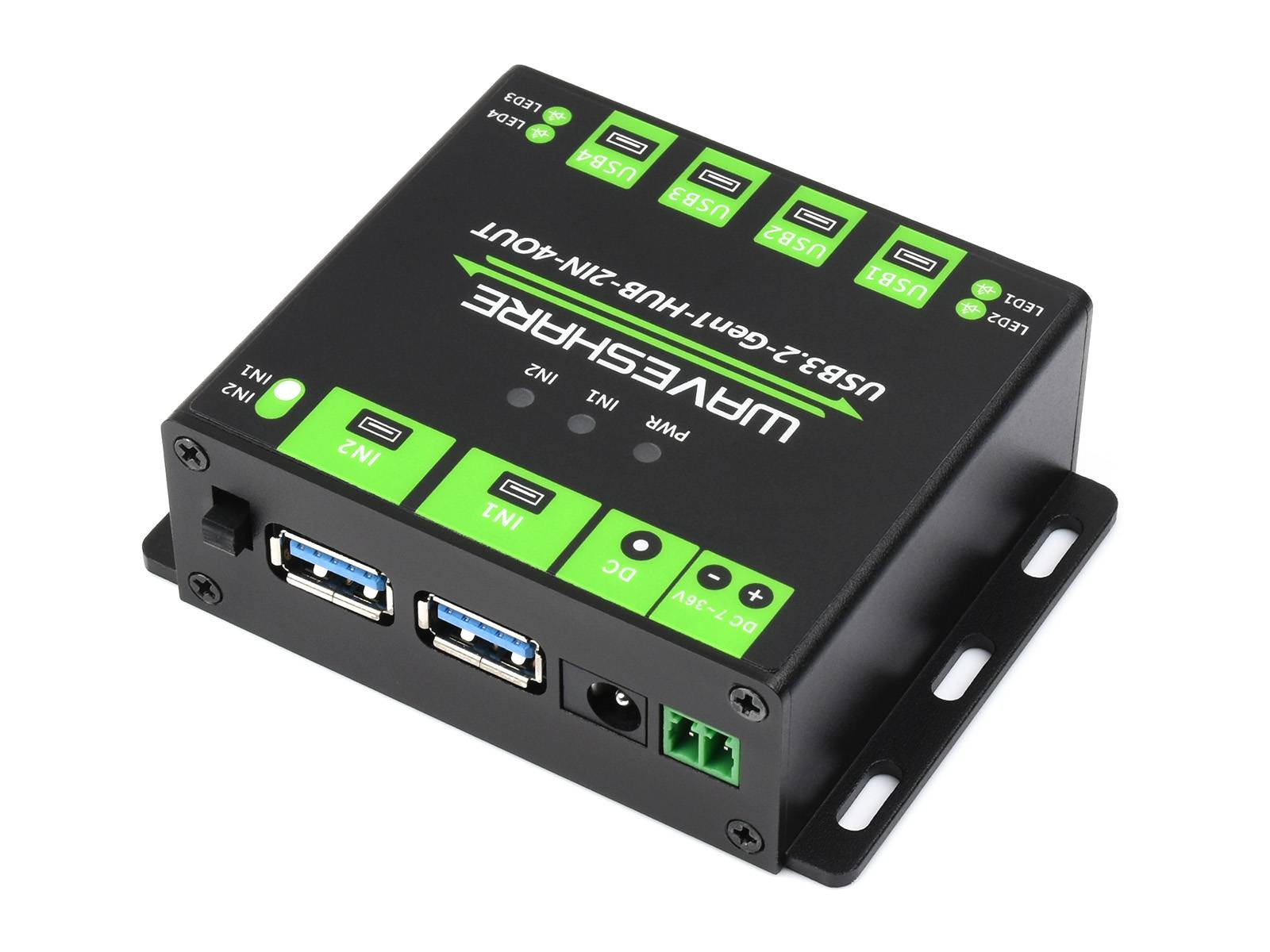 WaveShare Industrial Grade USB HUB 4x USB 3.2 Ports Switchable Dual Hosts