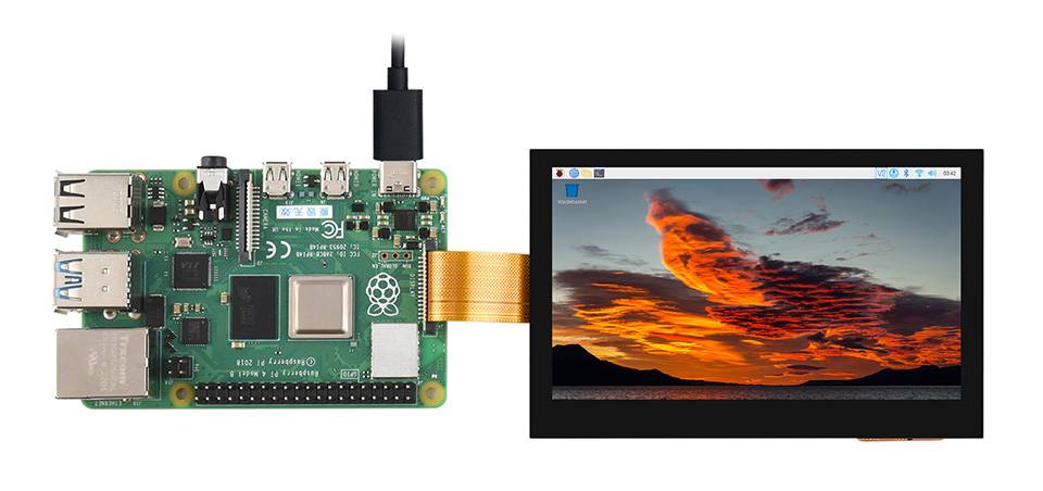 WaveShare 4.3inch DSI Display 800x480 IPS without Touch for Raspberry Pi