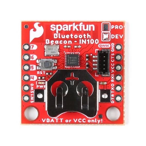 SparkFun NanoBeacon Lite Board IN100 2.4GHz BLE 12mm Coin Cell Battery Holder