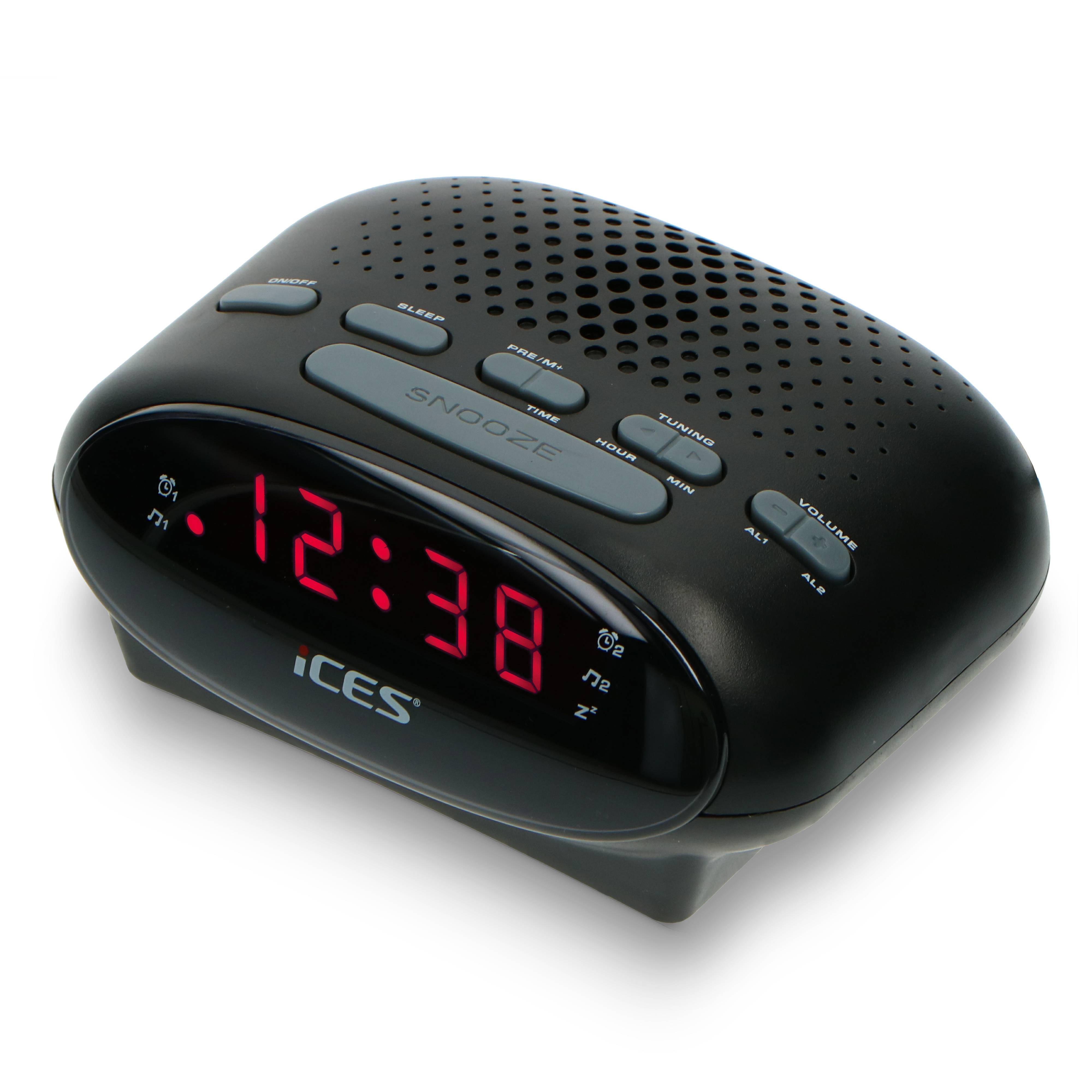 Perfekt für Ihren Morgen: Das ICES ICR-210 Black FM-Uhrenradio Beginnen Sie jeden Tag genau richtig mit dem ICES ICR-210 Black, einem schlanken un