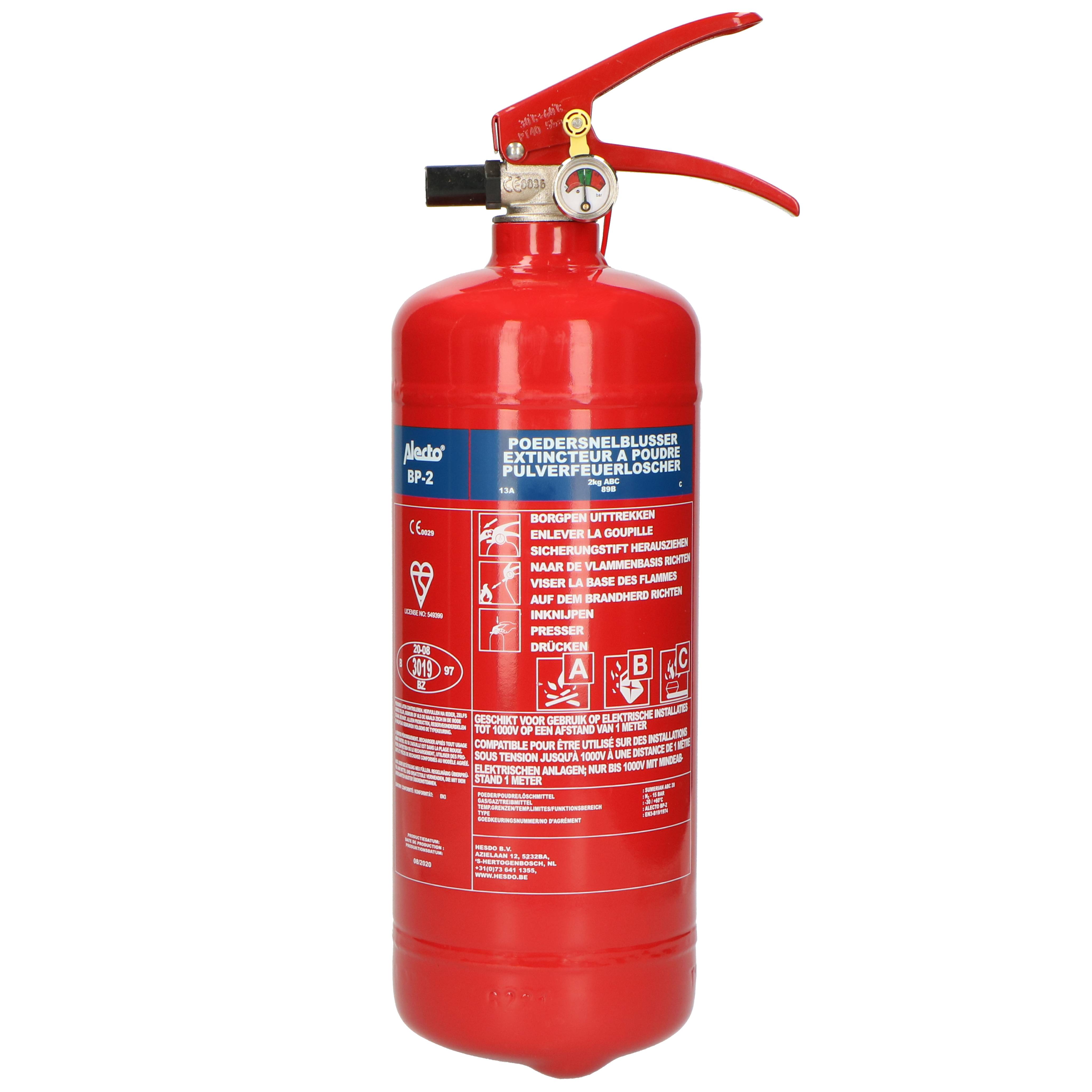 Schützen Sie, was Ihnen wichtig ist: Alecto BP-2 Pulverlöscher mit 2LDer Alecto BP-2 Pulverlöscher ist Ihr zuverlässiger Partner für den Ernstfal