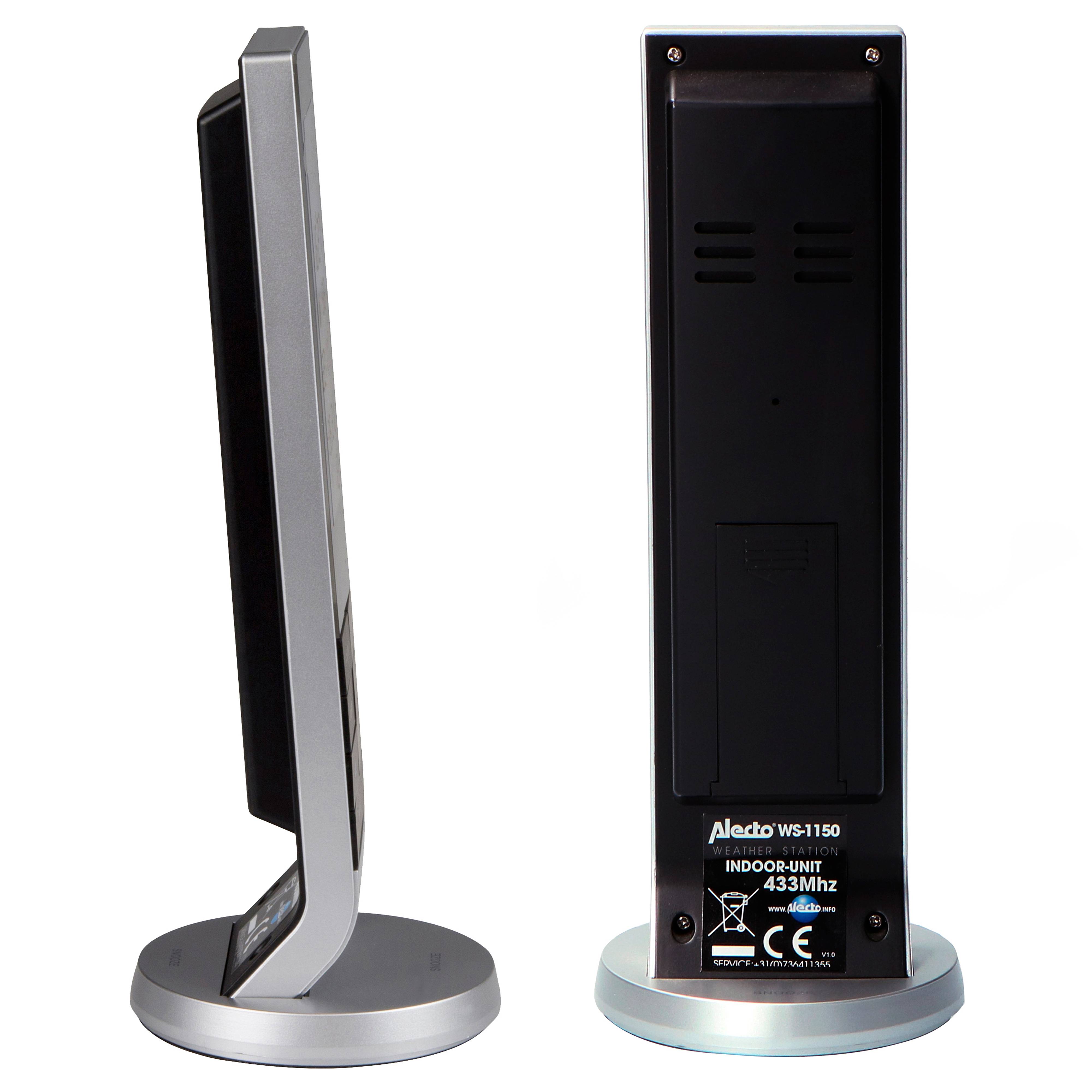 Alecto WS-1150 - Wetterstation mit kabellosem Außensensor, schwarz/silber