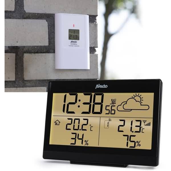 ALECTO WS-2300 Wetterstation mit Außensensor, schwarz