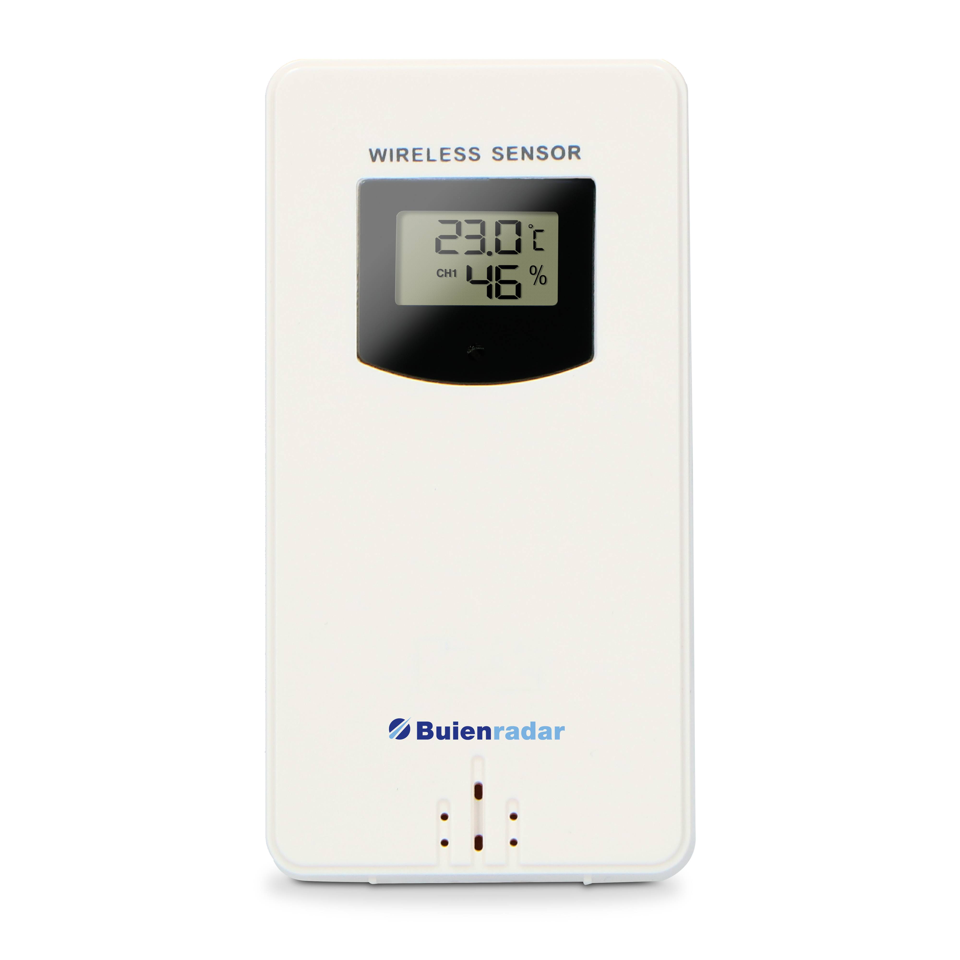 Buienradar BR700 - 3 in 1 Wetterstation mit kabellosem Außensensor, schwarz