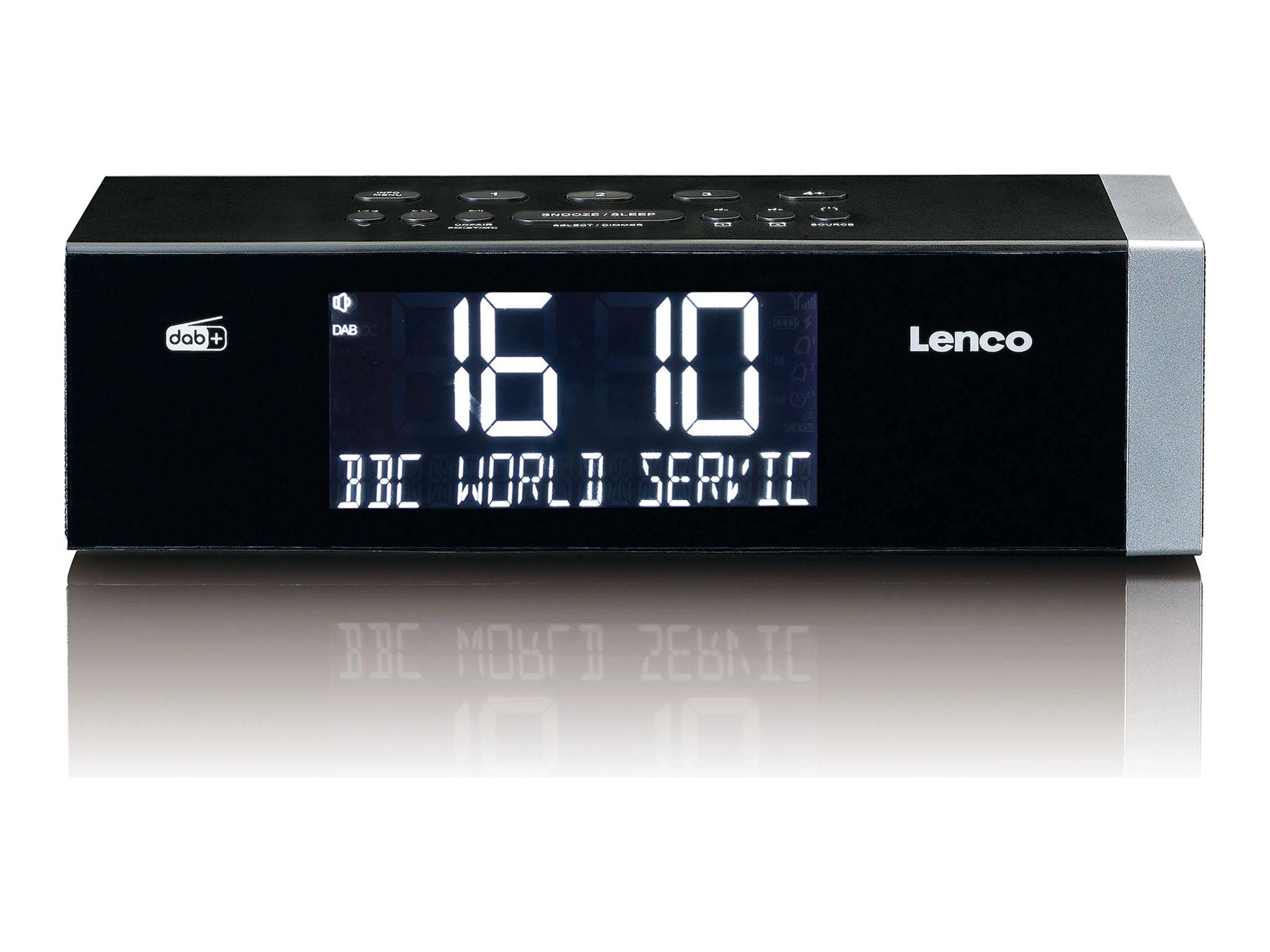 LENCO CR-640BK DAB+/FM Stereo Uhrenradio mit BT und 2x4W RMS
