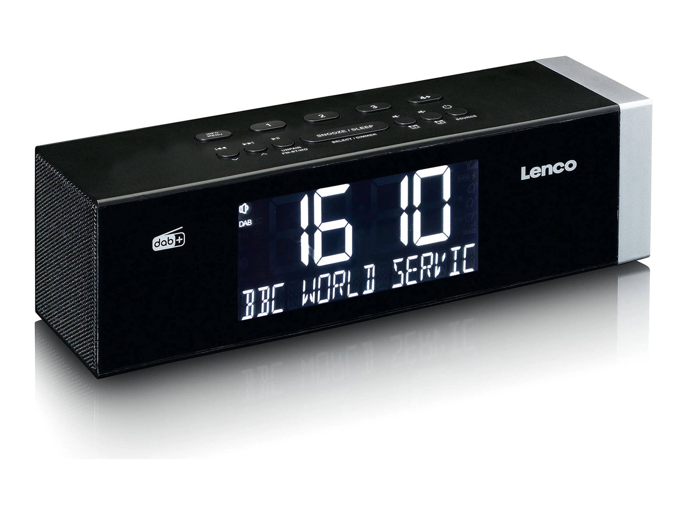 LENCO CR-640BK DAB+/FM Stereo Uhrenradio mit BT und 2x4W RMS