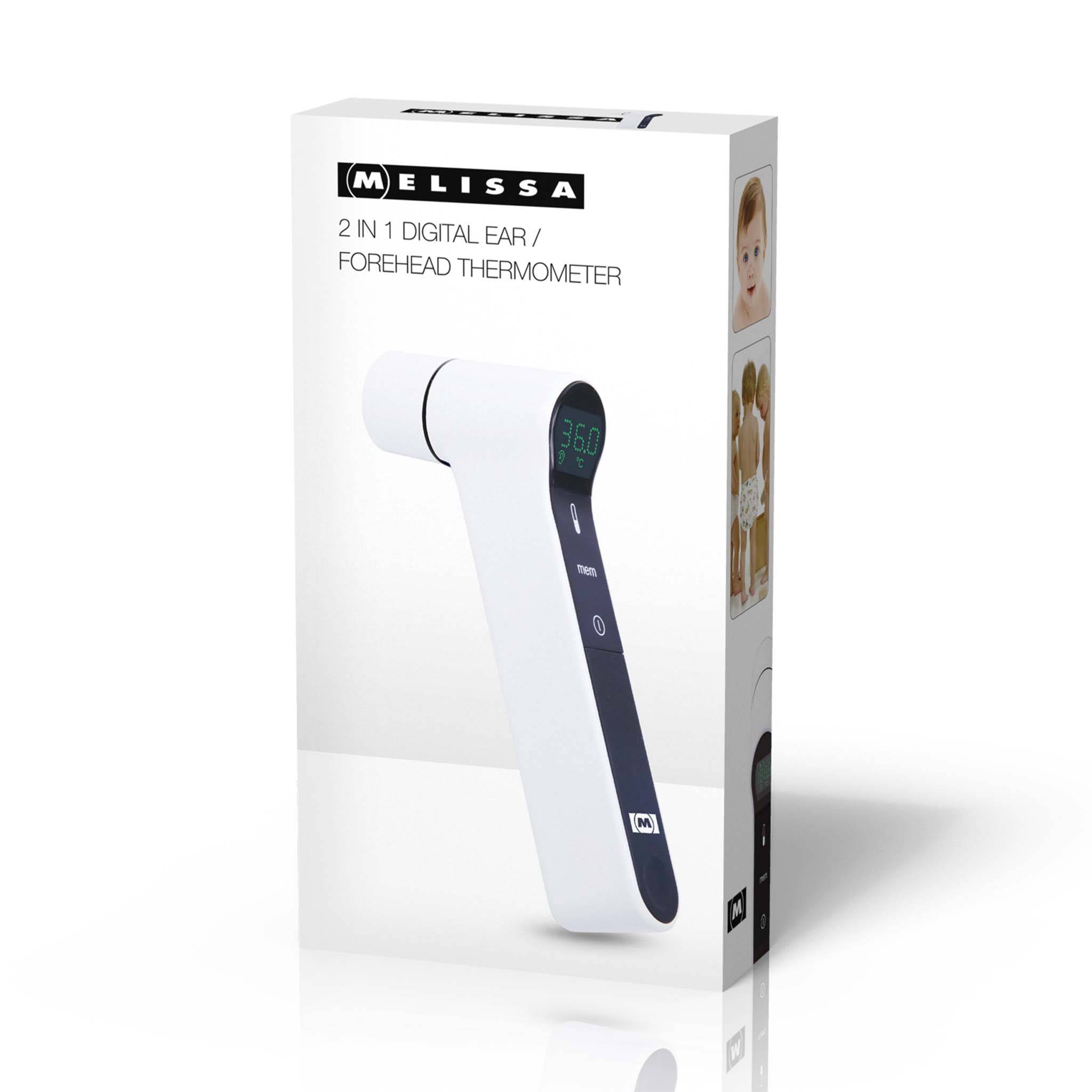 Melissa 16690071 2-in-1-Thermometer für präzise und schnelle FiebermessungVerlassen Sie sich auf das Melissa 2-in-1-Thermometer, um schnell und sanf