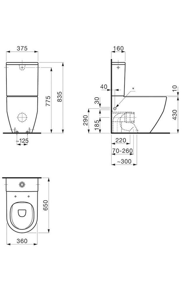 LAUFEN Stand-WC-Kombination PRO Tiefspüler, 4,5 / 3 l weiß