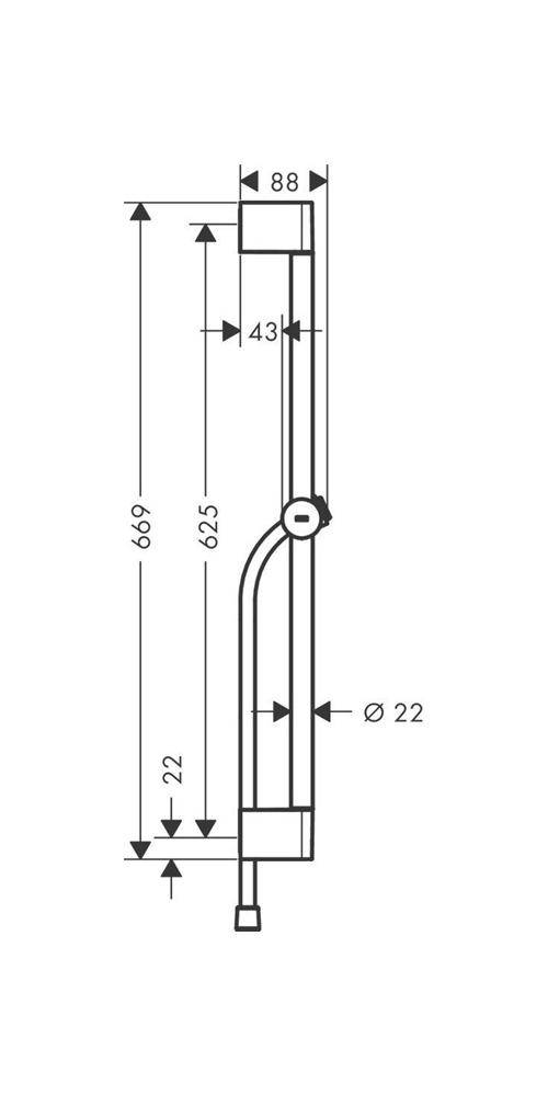 hansgrohe HG Brausestange UNICA PULSIFY 650mm mattschwarz