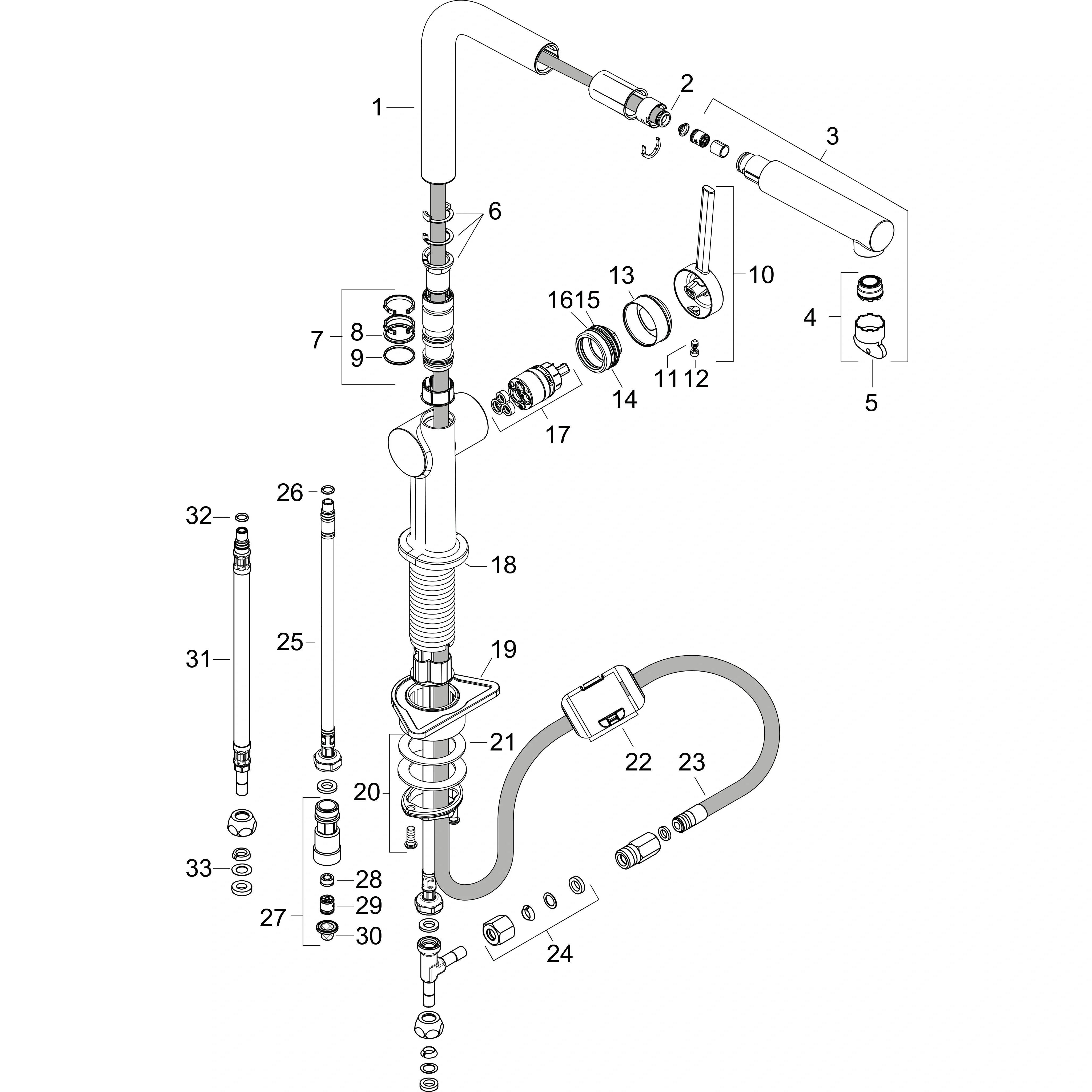 hansgrohe Talis M54 Einhebel-Küchenmischer 270, Niederdruck/offene Warmwasserbereiter, Ausziehauslauf, 1jet, Chrom, 1 Stk.